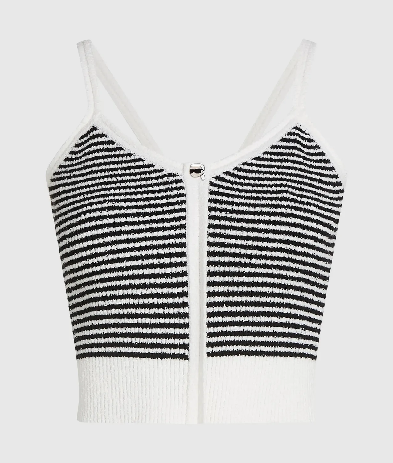 Karl Lagerfeld Ikon Stricktop Streifen Baumwolle Ärmellos