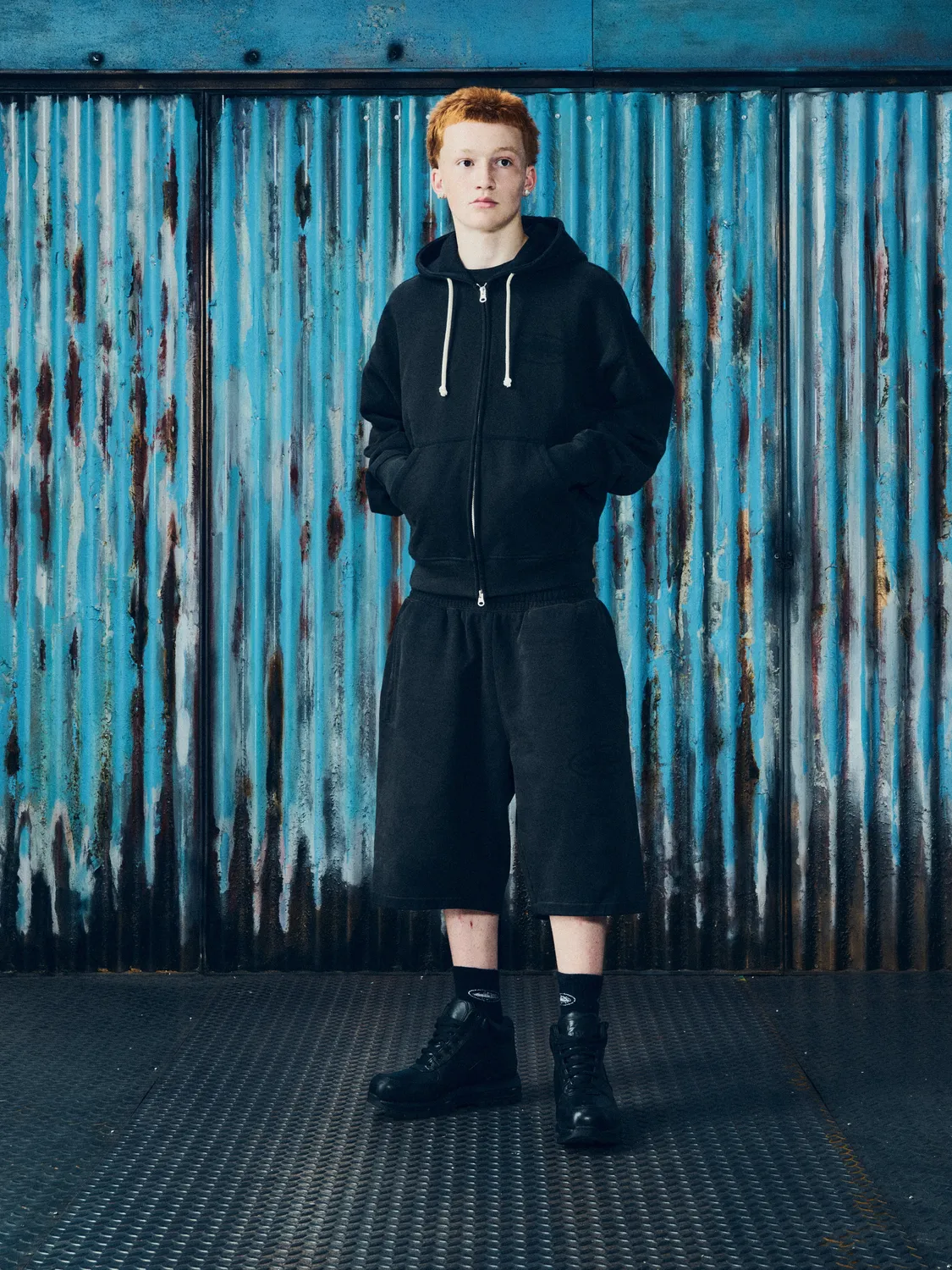 Corteiz Island Knockout Sweatshort Schwarz Baggy
