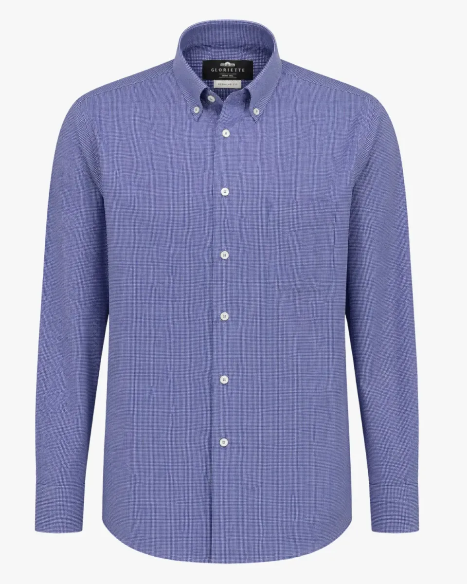 Gloriette Mikro-Struktur Hemd Regular Fit Blau-Weiß