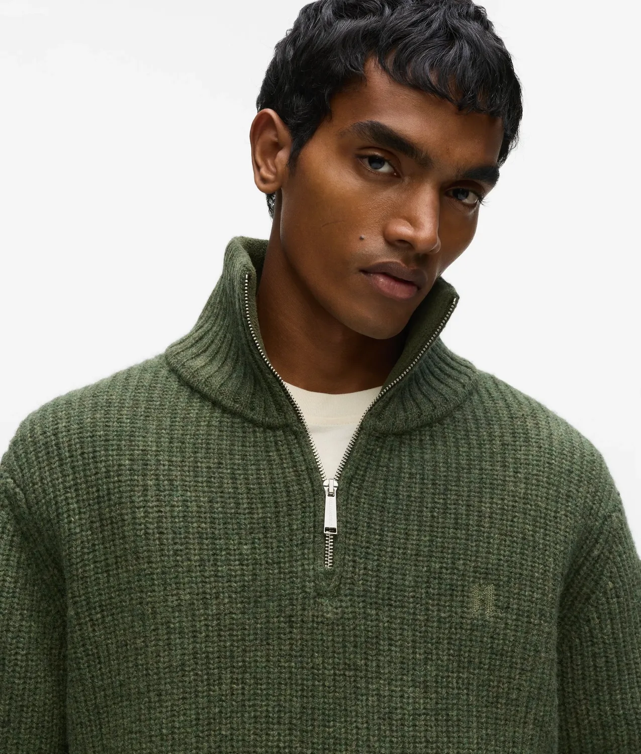 Karl Lagerfeld Half-Zip Rollkragenpullover Lammwolle