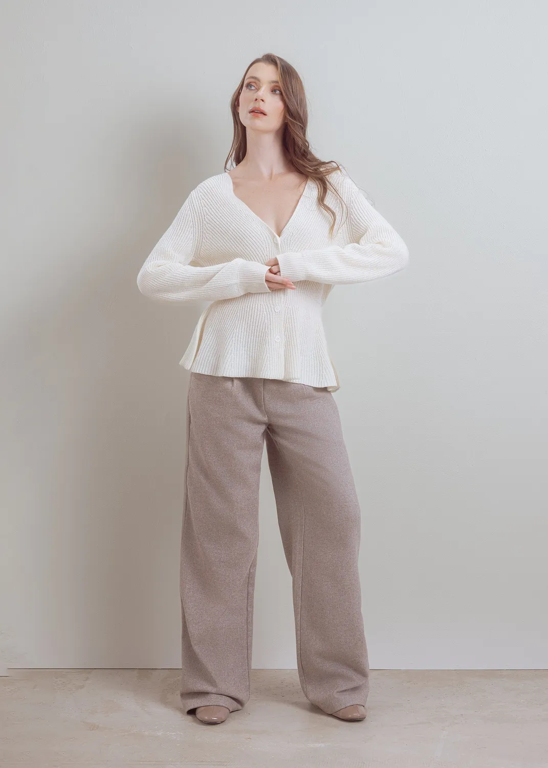 Senatex Schößchen Strickjacke Wolle Cream