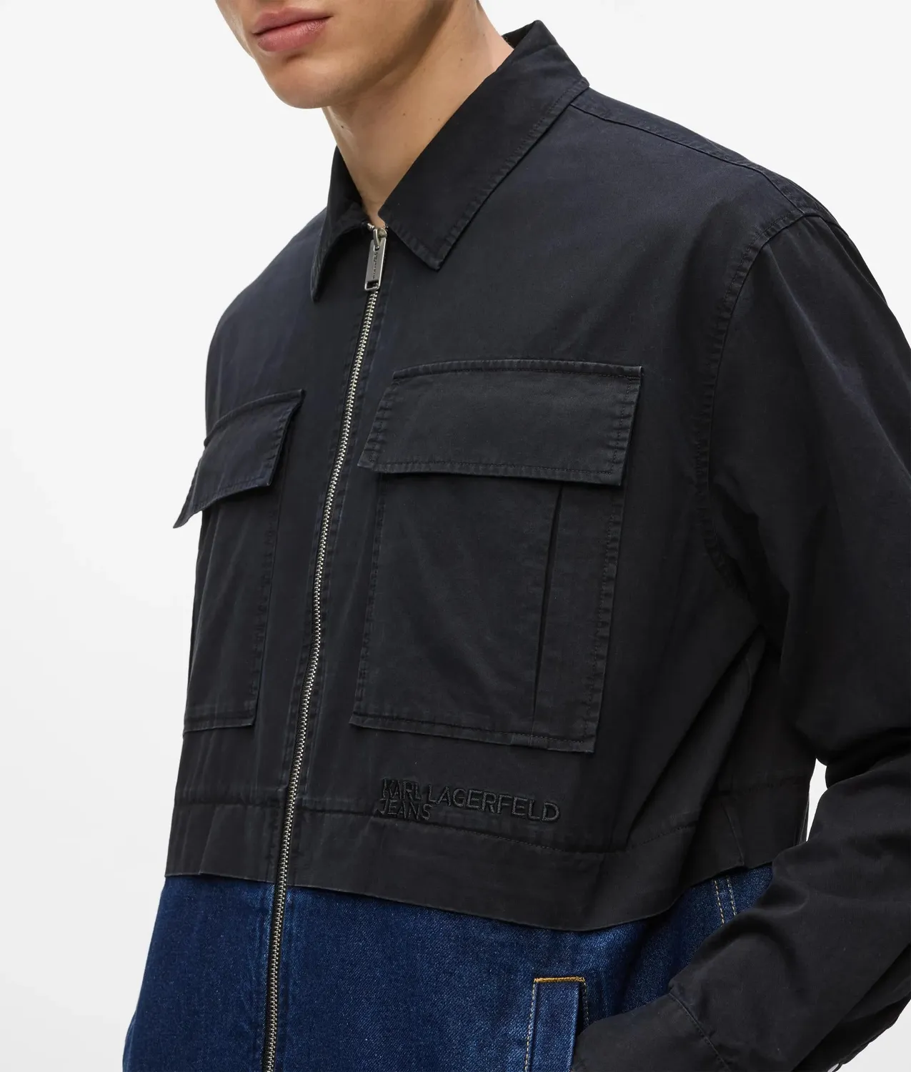 Karl Lagerfeld Jeans Twill Denim Overshirt XS-XXL Brusttaschen