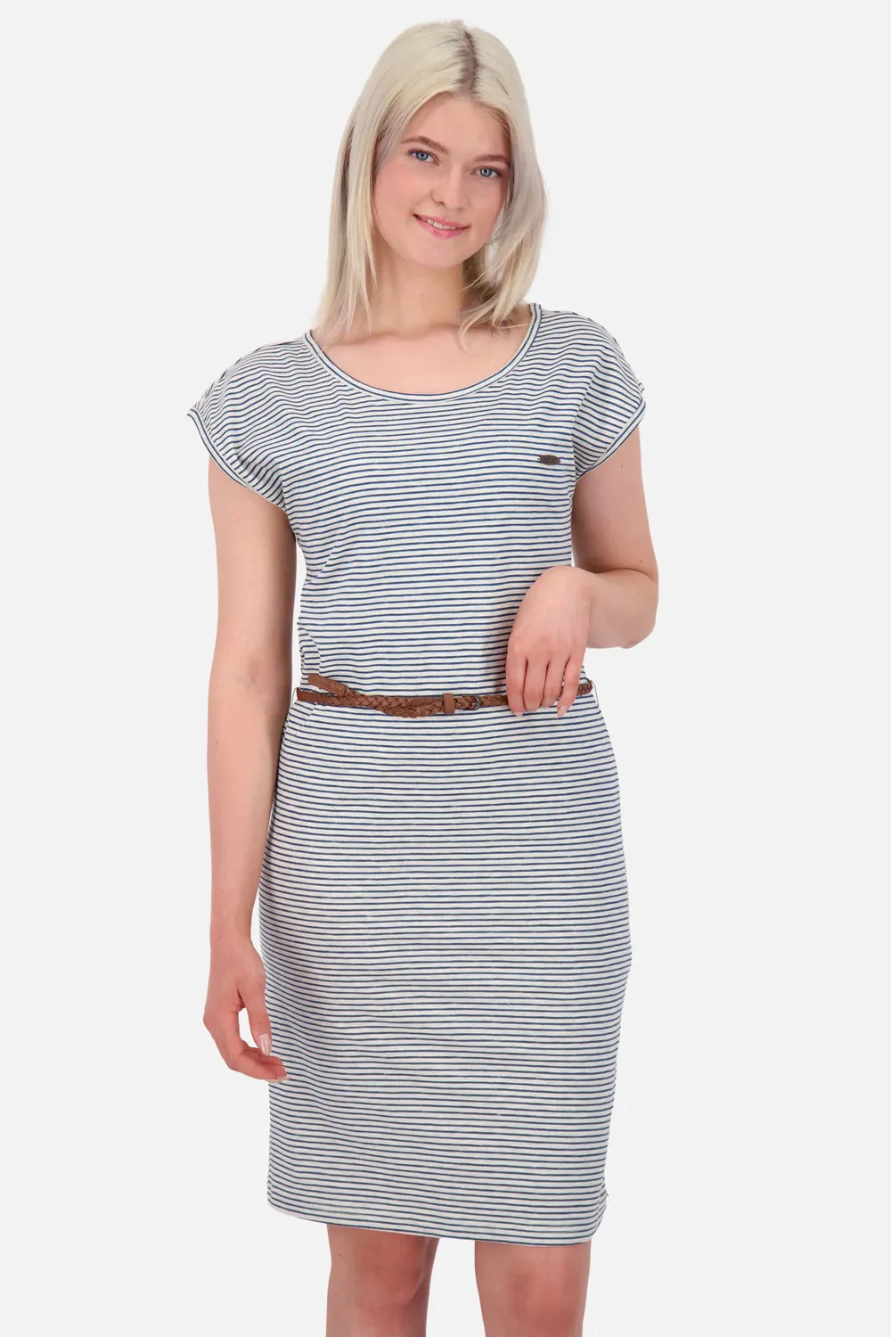 Alife & Kickin ElliAK Z Shirtkleid Grau gestreift kurz