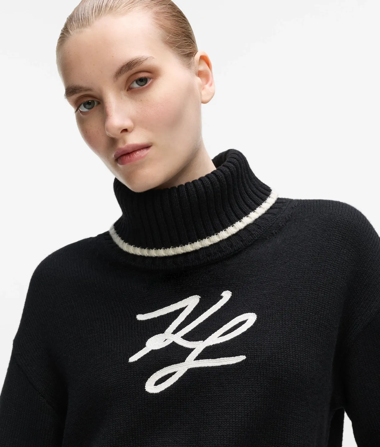 Karl Lagerfeld Soutache Rollkragenpullover Wolle