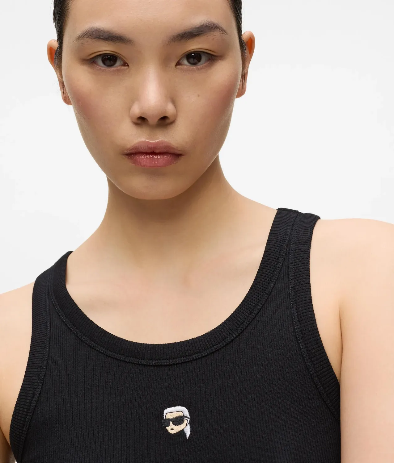 Karl Lagerfeld Ikon Rippen Tank-Top Bio-Baumwolle
