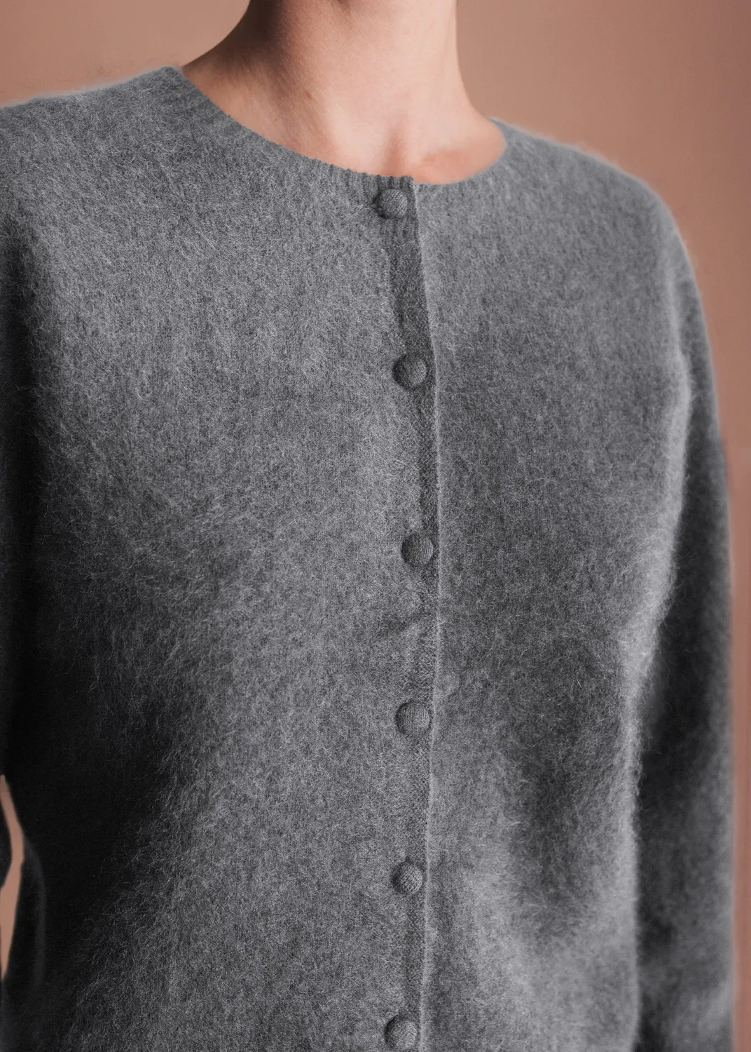 Senatex Cardigan Knopfleiste Strickjacke Cream flauschig