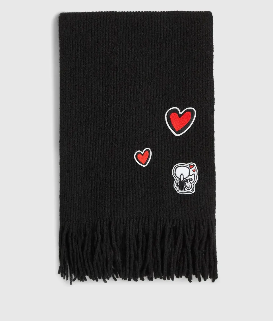 Karl Lagerfeld Ikon Schal Strick mit Patches Einheitsgröße