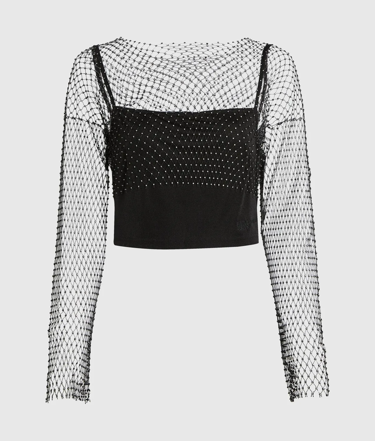 Karl Lagerfeld KL Jeans Chainmail Mesh Top Cropped