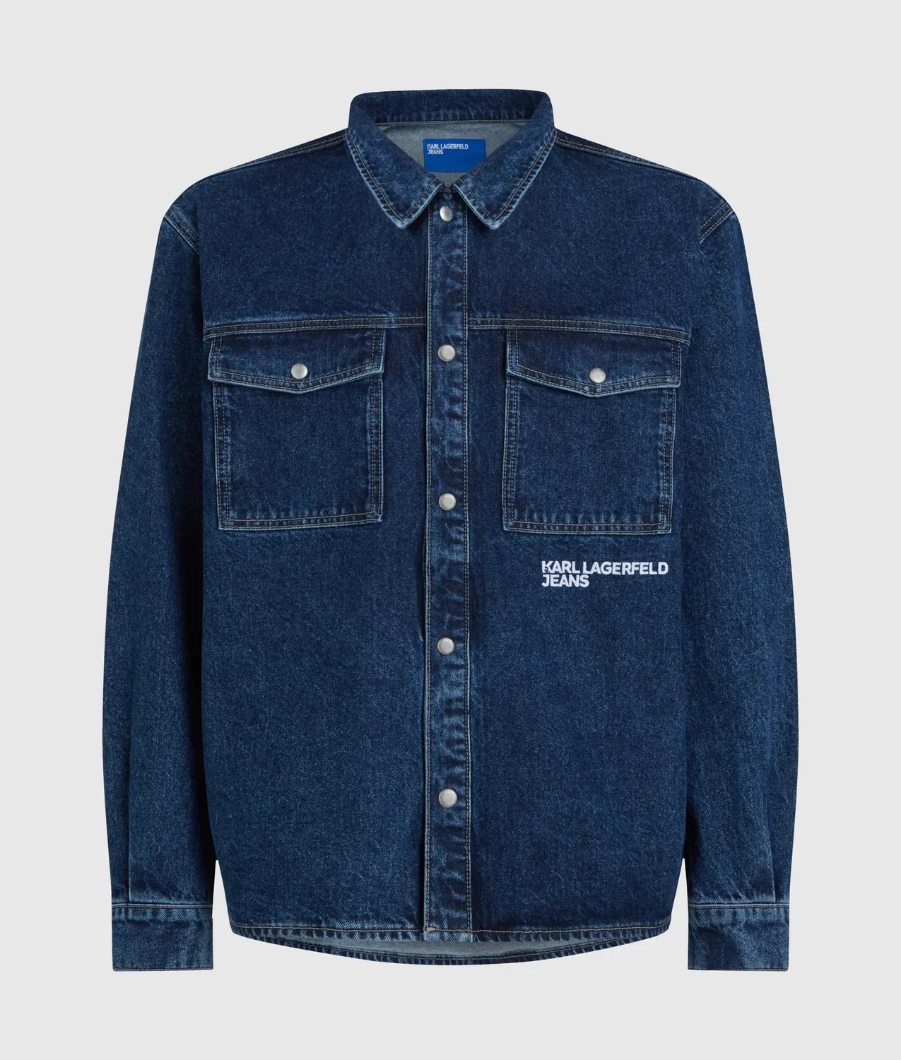Karl Lagerfeld KL Jeans Logo Denim Overshirt Jeanshemd