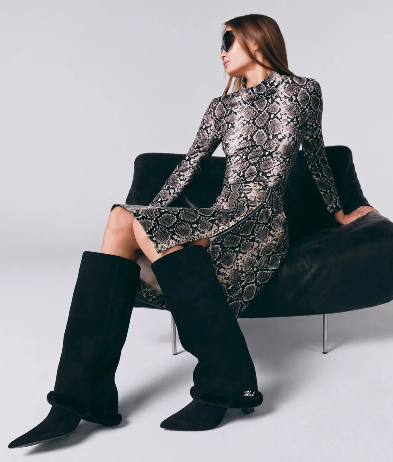 Karl Lagerfeld Debutante Stiefel hoch Stilettoabsatz