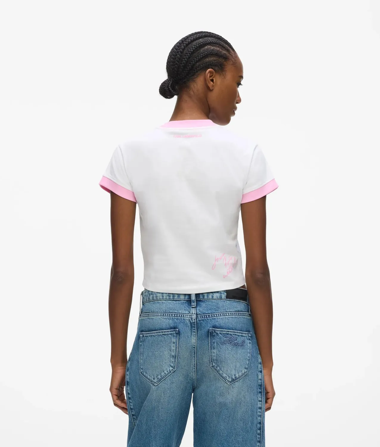 Karl Lagerfeld Bonjour Babe T-Shirt XS-XL Rosa Crew-Neck