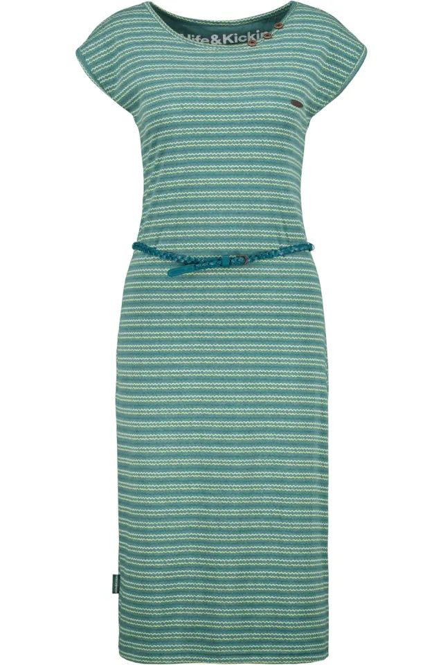Alife & Kickin MelliAK Kleid Dunkelgrün Jersey Gürtel