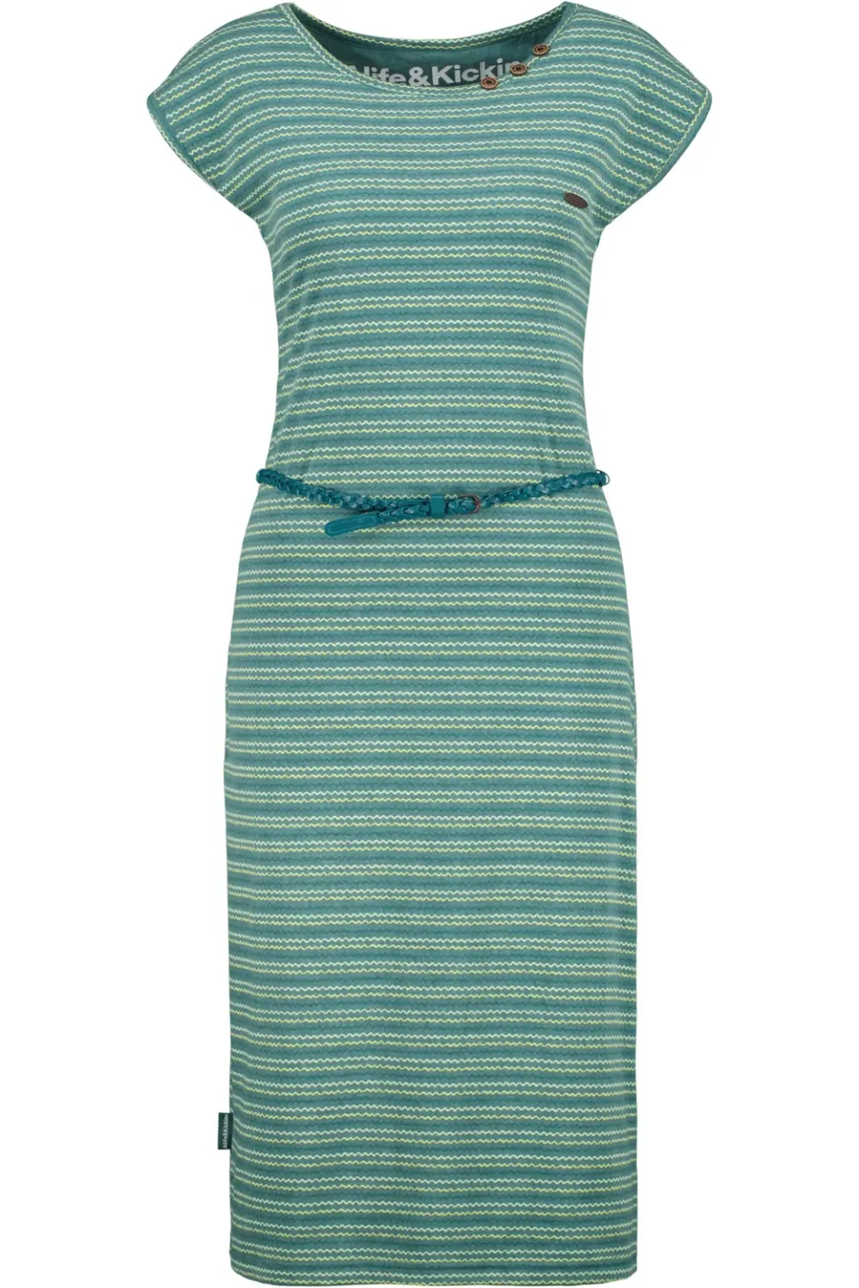 Alife & Kickin MelliAK Kleid Dunkelgrün Jersey Gürtel