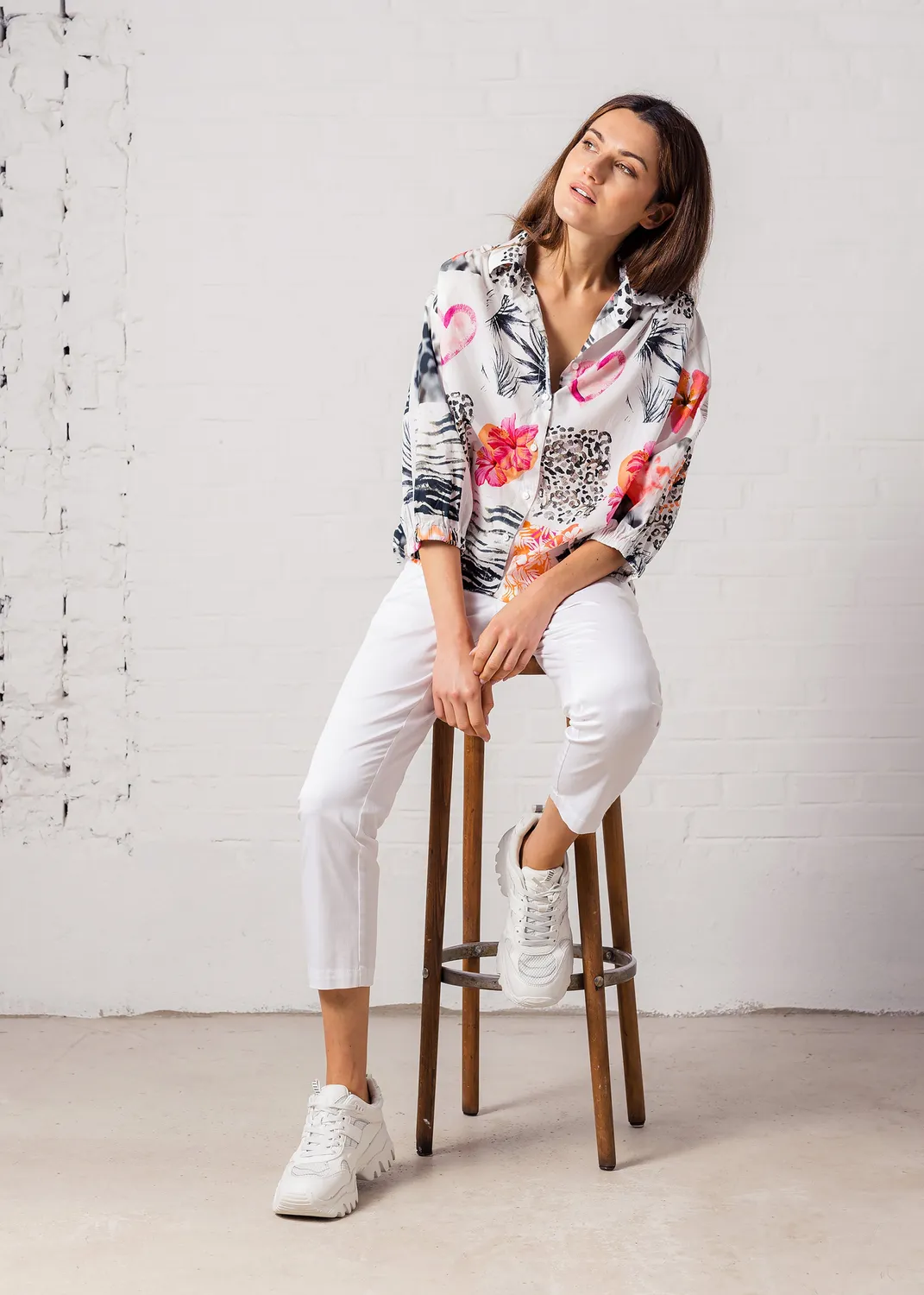 Senatex Printbluse organic cotton Jungle Heart locker