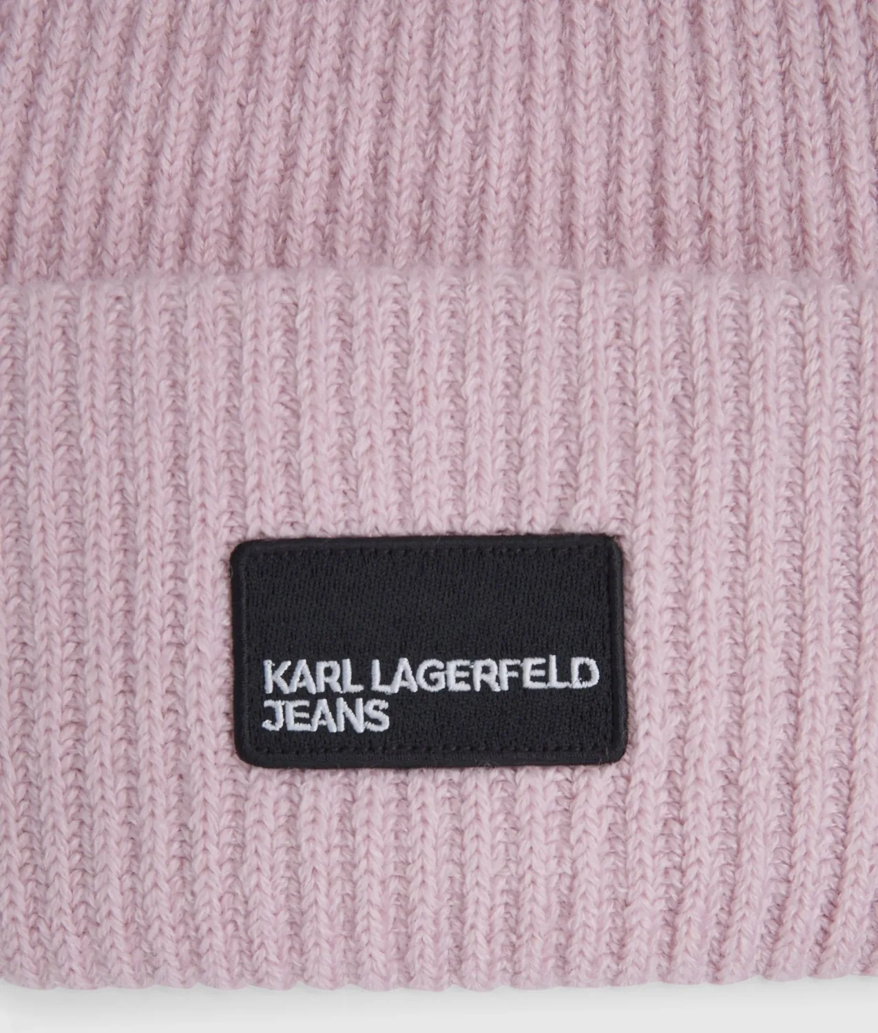 Karl Lagerfeld KL Jeans Logo Patch Long Beanie Mütze One Size Grobstrick