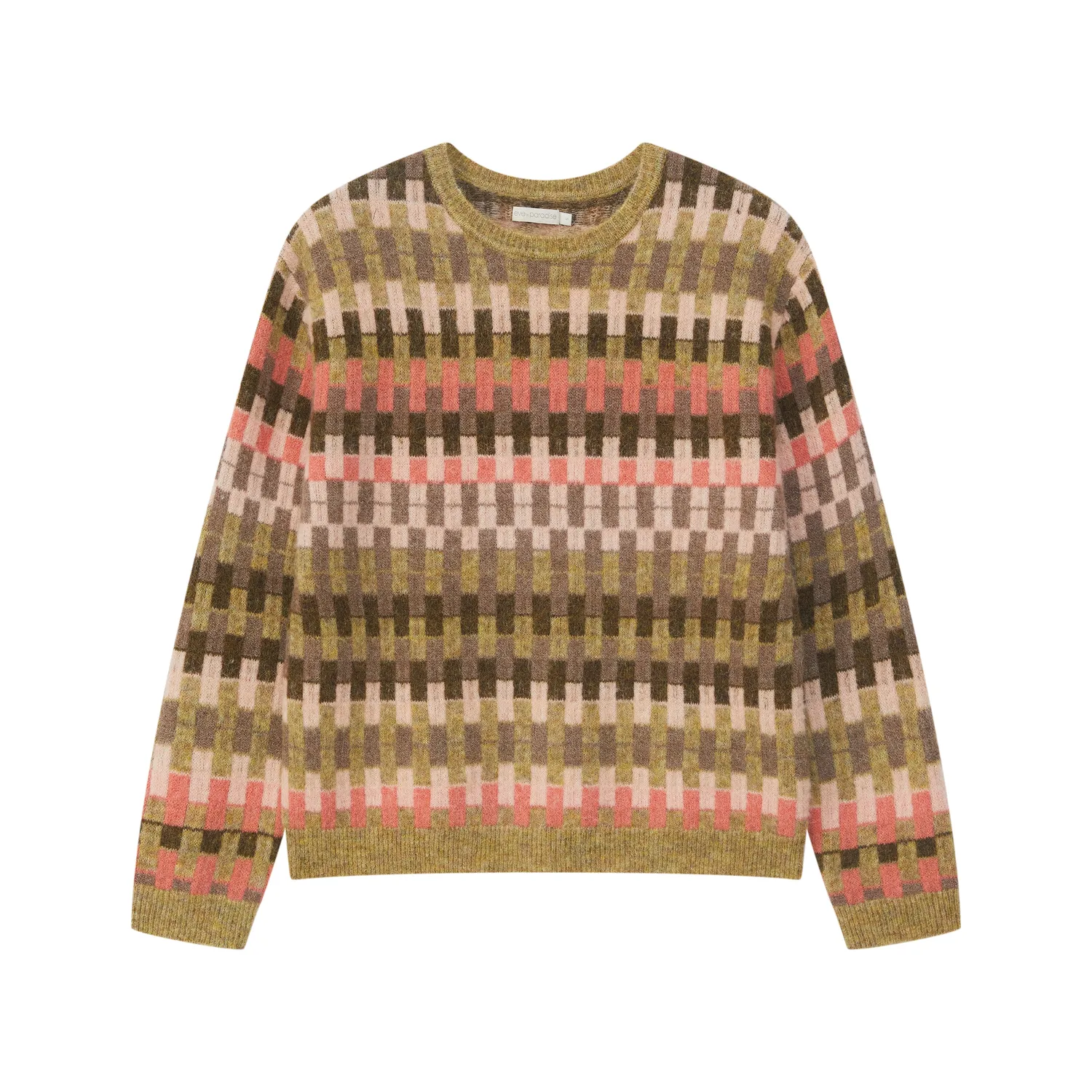 Senatex Pullover Grafisches Muster Multicolor Alpaka-Wolle