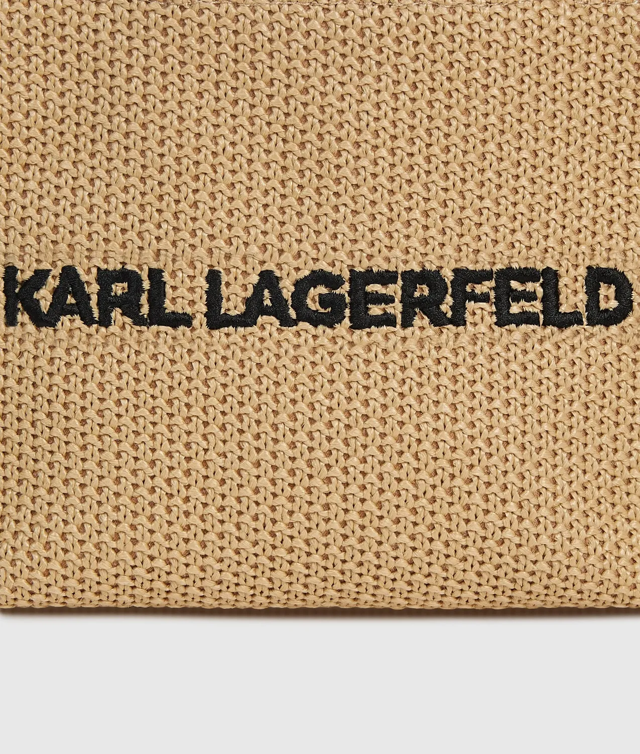 Karl Lagerfeld Logo Strandtasche geflochten eckig