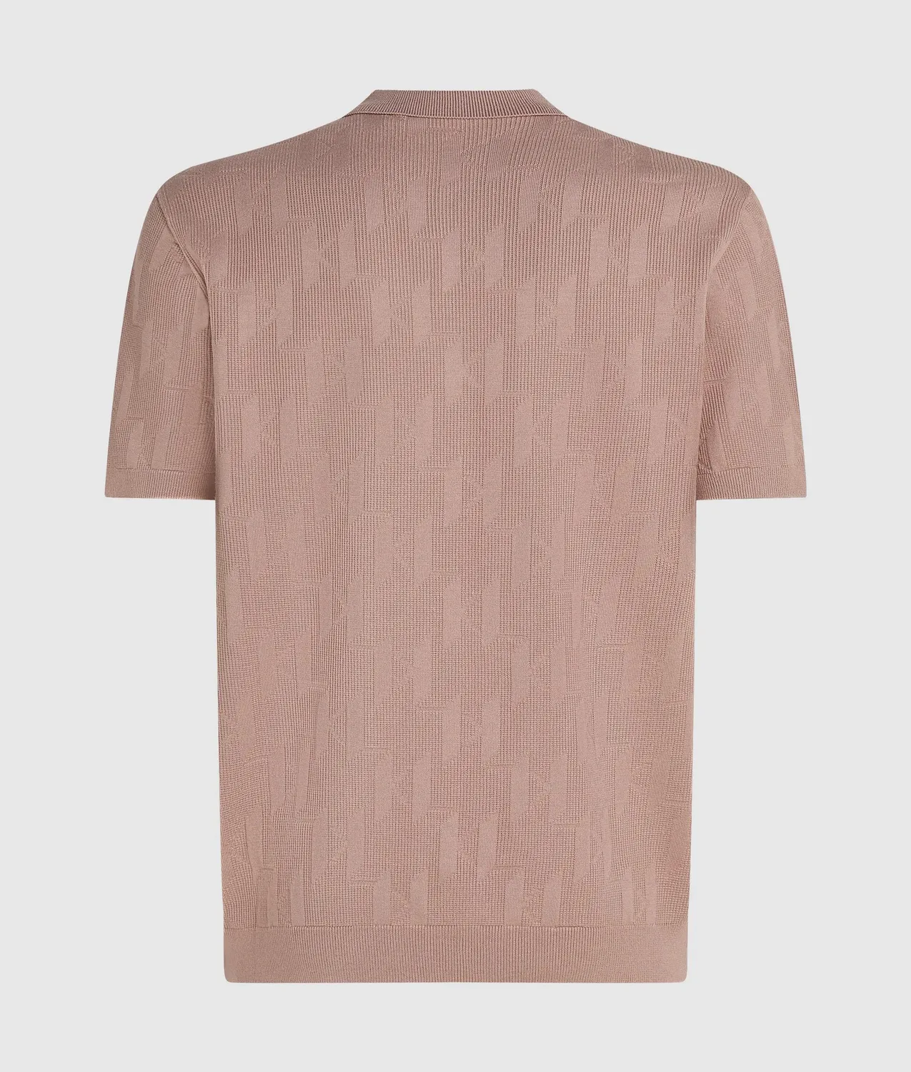 Karl Lagerfeld Monogram Zip-Up Poloshirt Jacquard Reverskragen