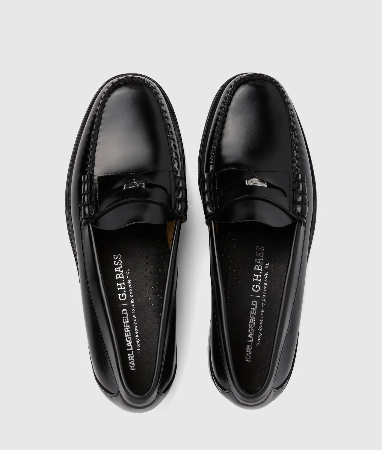 Karl Lagerfeld KL x G.H.Bass Penny Loafer schwarz-weiß