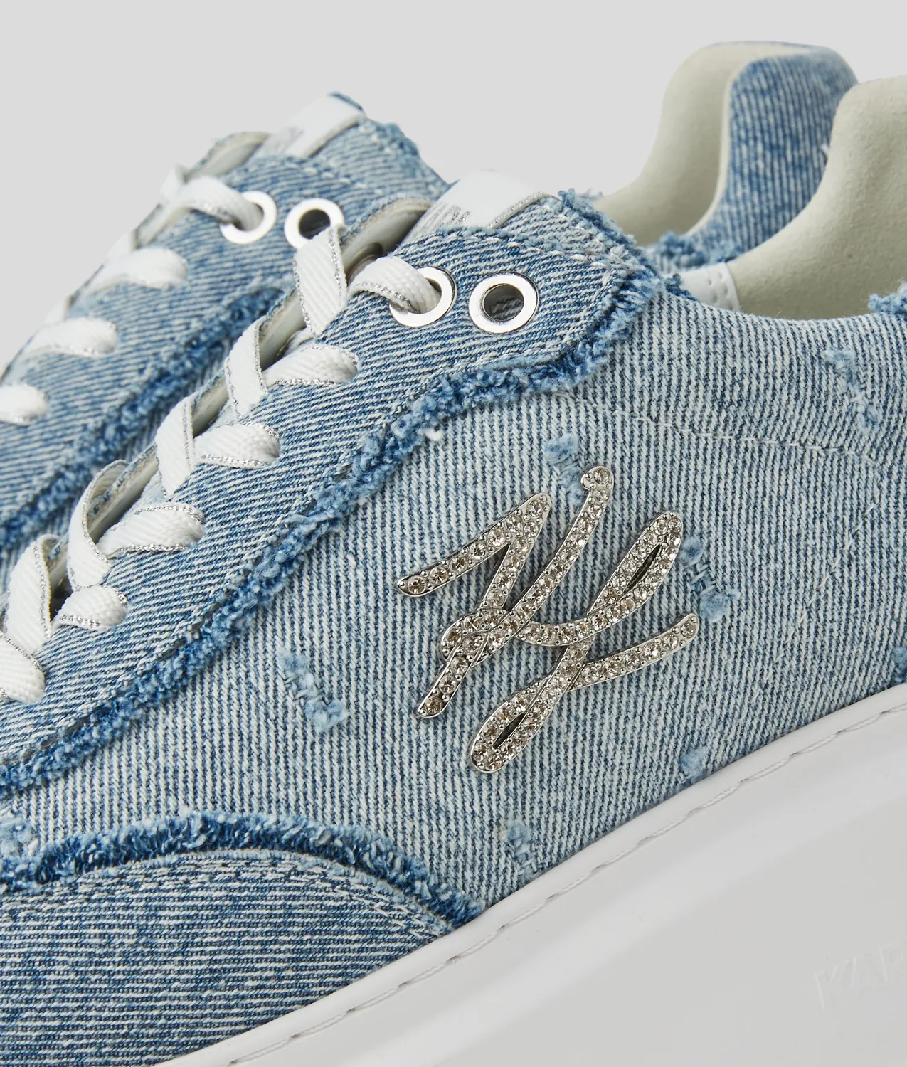 Karl Lagerfeld Anakapri Autograph Denim Sneaker Keilabsatz