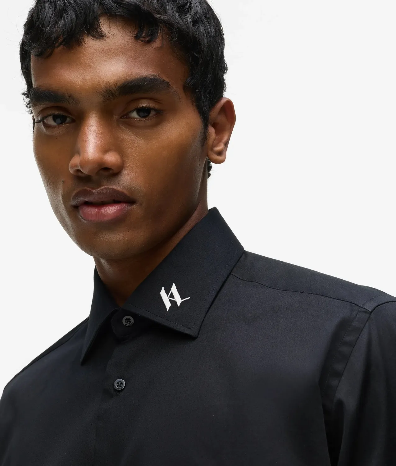 Karl Lagerfeld Monogram Hemd Herren Button-Front Stickerei
