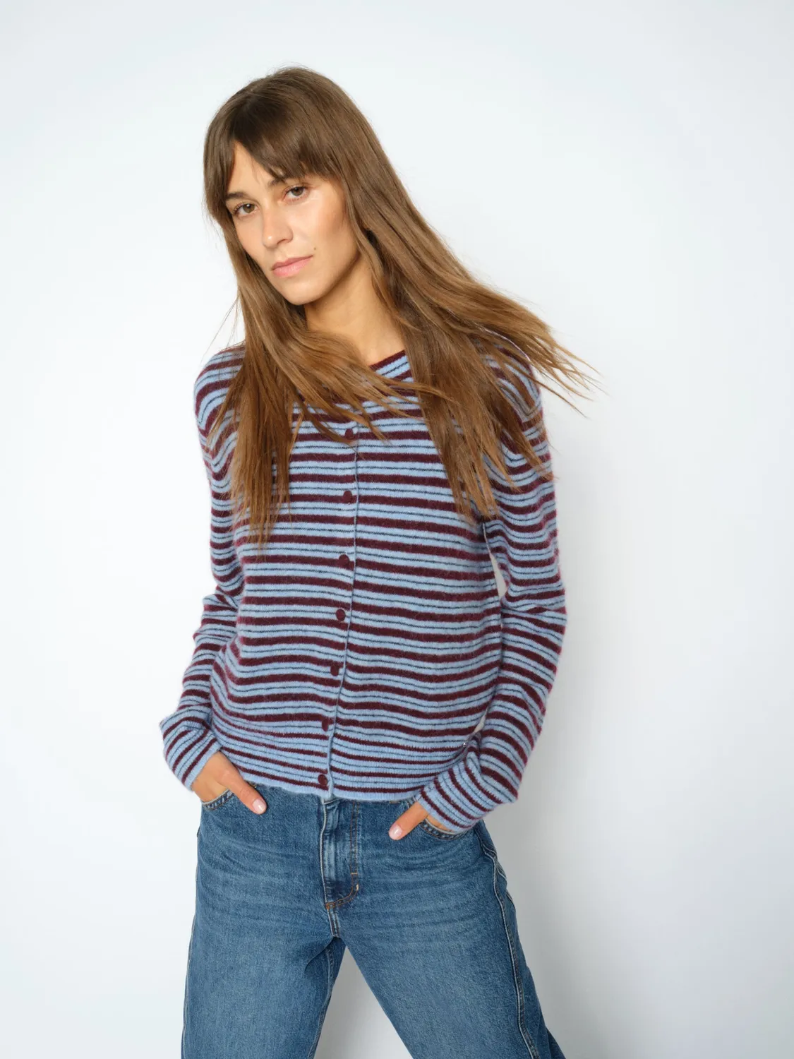 Mos Mosh Milvi Stripe Cardigan Port Royale gestreift