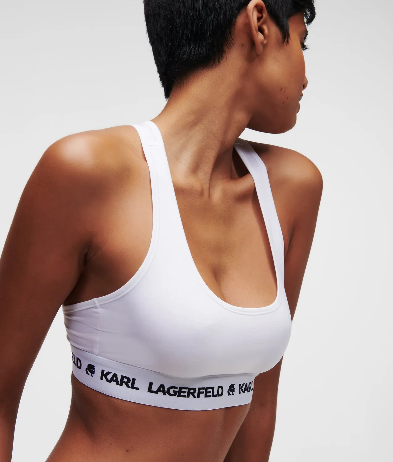 Karl Lagerfeld Logo Bralette Bustier Racerback