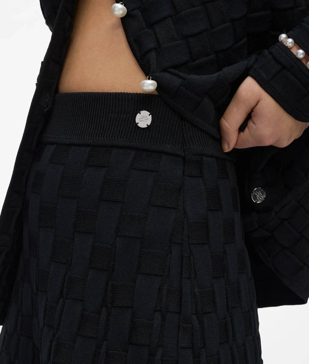 Karl Lagerfeld Strickrock Perlen A-Linie
