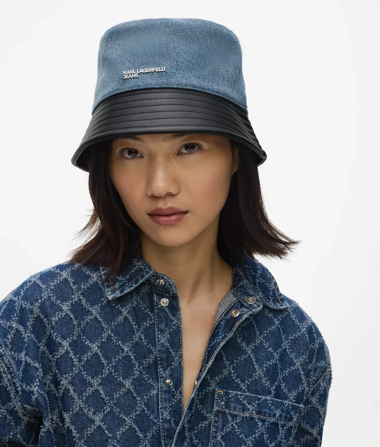 Karl Lagerfeld Jeans Bucket Hat Hut Denim schwarz