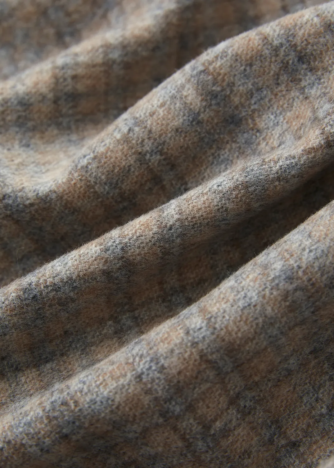 Senatex Karierter Midirock Wolle Rock Grey Check