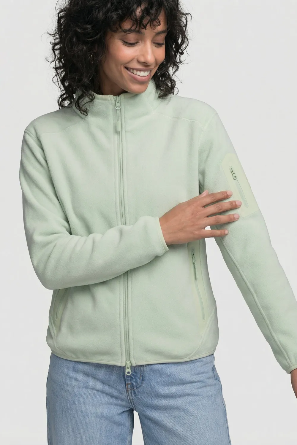 Alife & Kickin SagaAK F Fleece Sweatjacke Hellgrün Damen