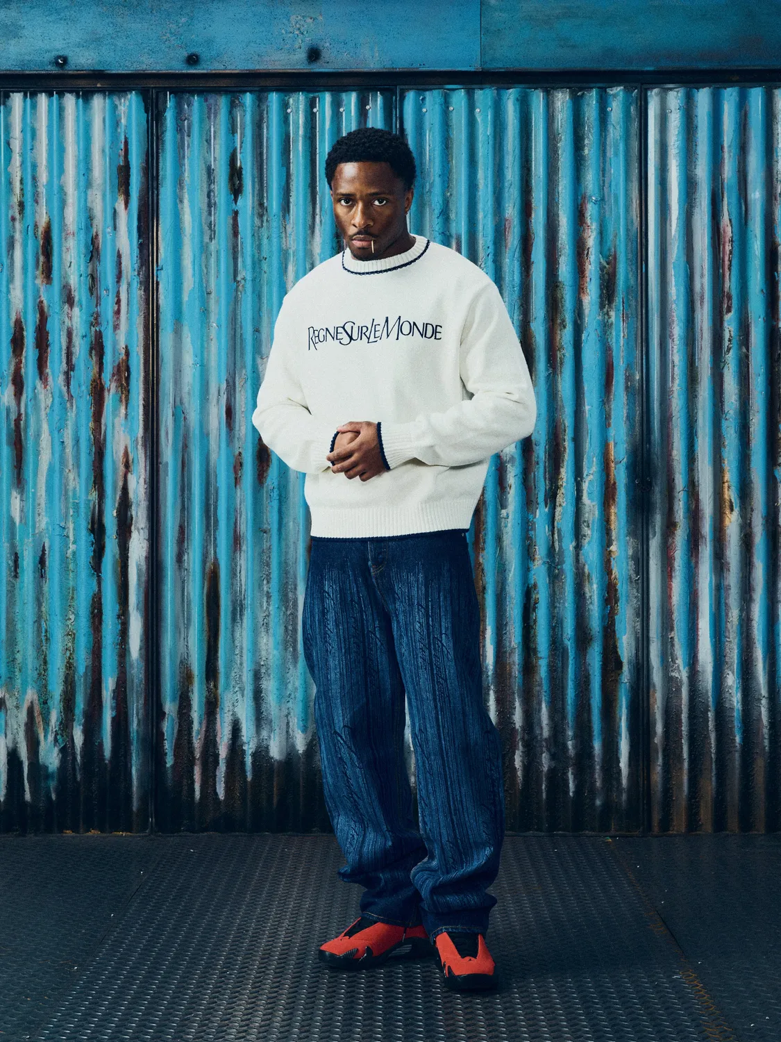 Corteiz RSLM Knit Crewneck Cream Baumwollstrick