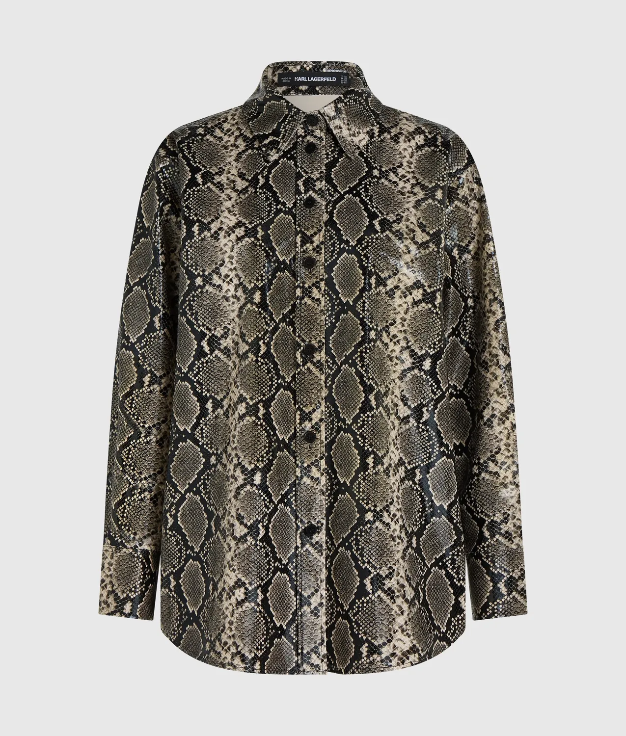 Karl Lagerfeld Faux-Python Overshirt mit Nieten
