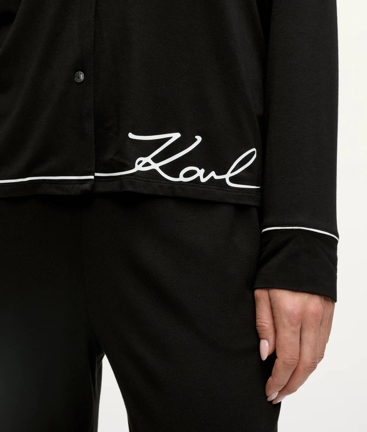 Karl Lagerfeld Signature Pyjama Viskose lang