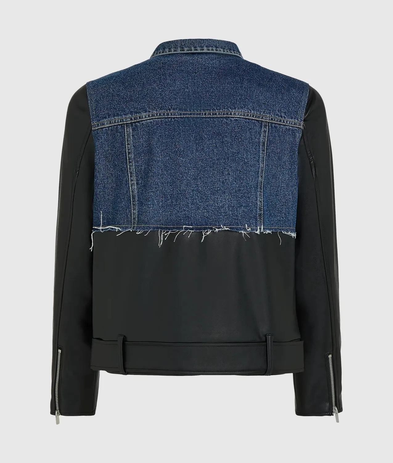 Karl Lagerfeld KL Jeans Denim Jacke Kunstleder Mix