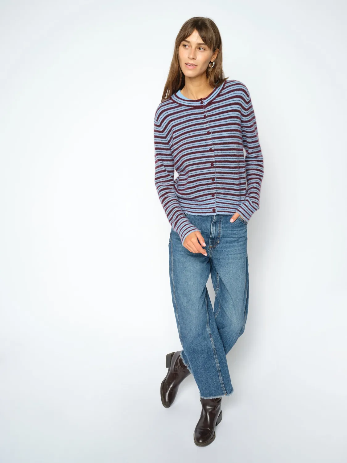 Mos Mosh MMElva Antonie Barrel Jeans Blau High Waist