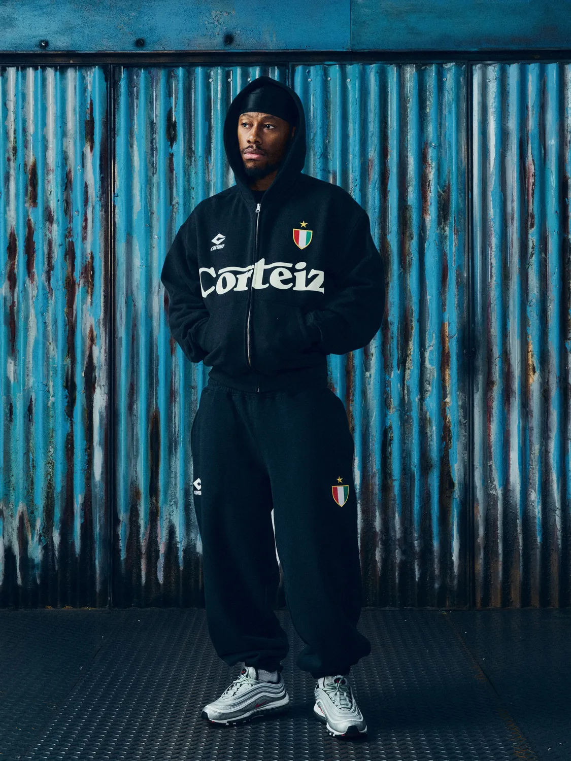 Corteiz Ghini Sweatpants Schwarz Baumwolle