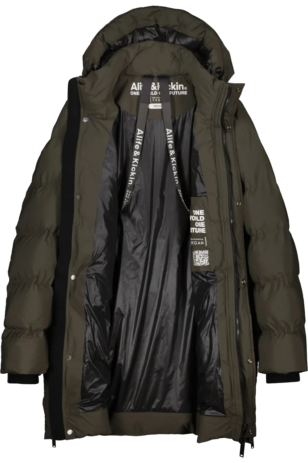 Alife & Kickin SaulAK A Puffer Parka schwarz lang Herren