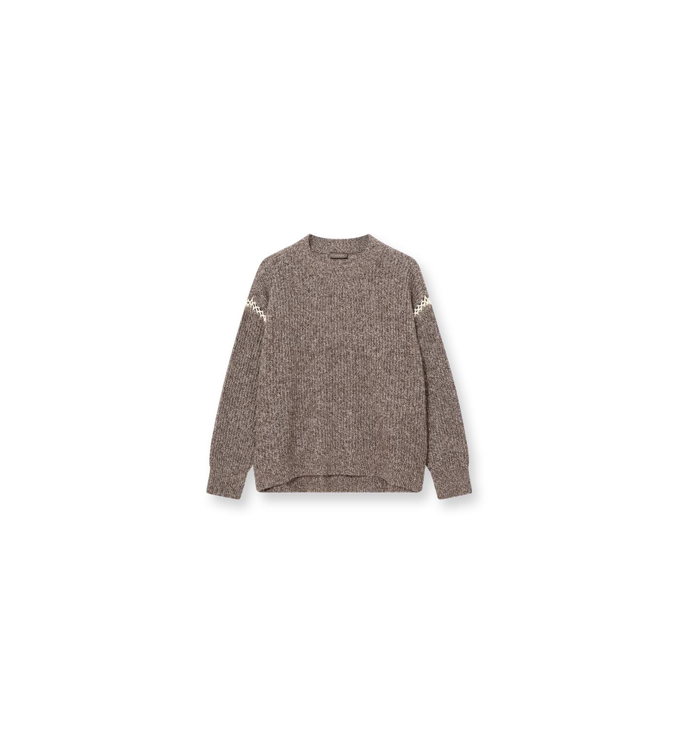 Mos Mosh Neat Crochet Knit Pullover Tarmac Melange