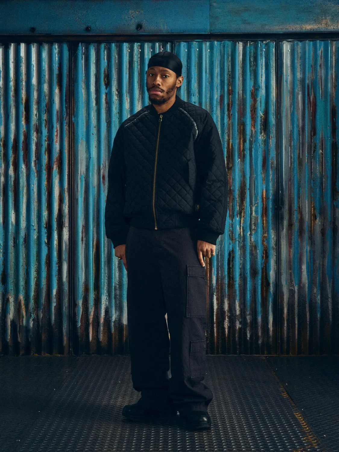 Corteiz Quilted Exchange Bomber Schwarz Gesteppt