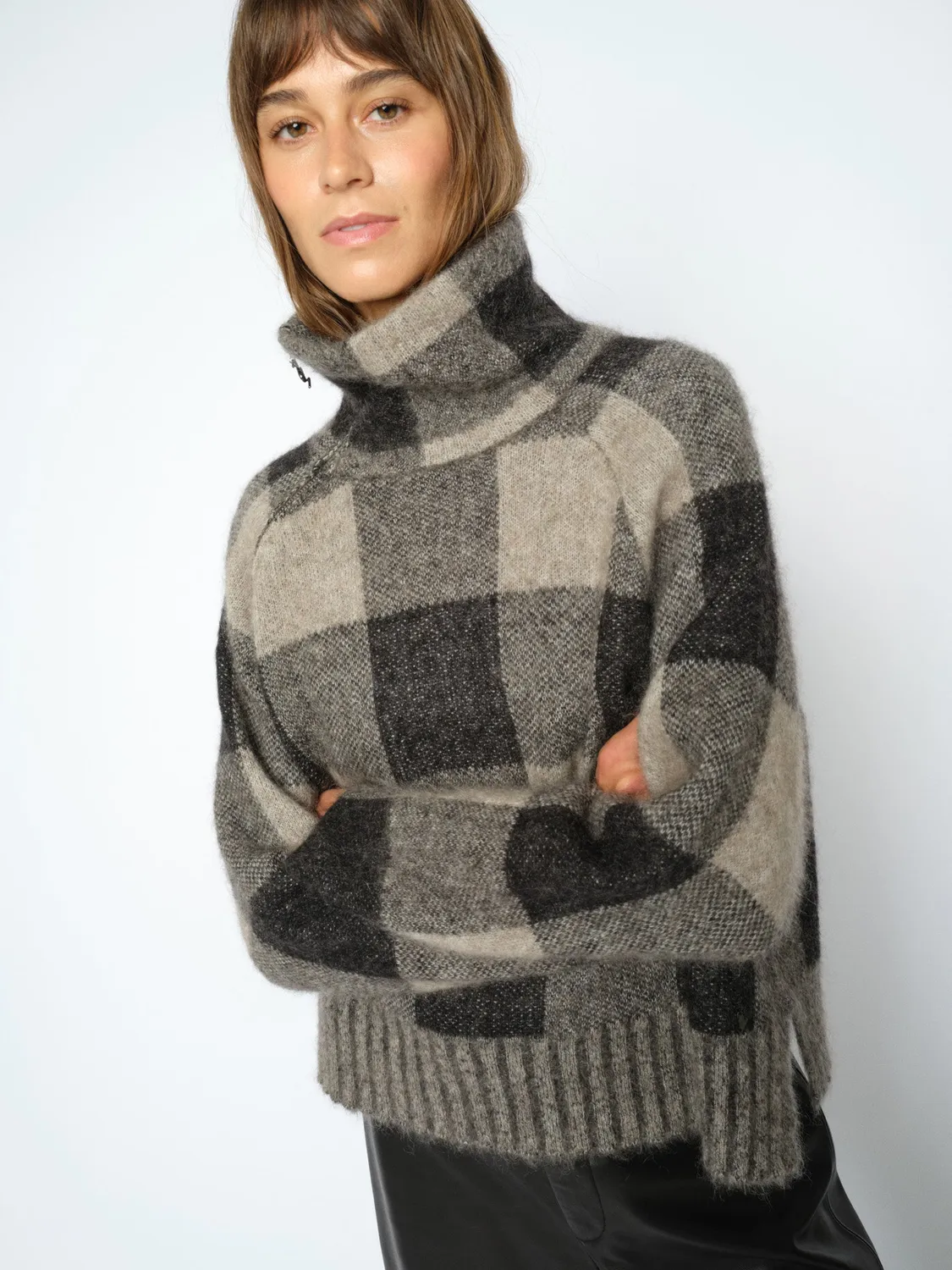 Mos Mosh MMMaija Check Strickpullover schwarz Karo