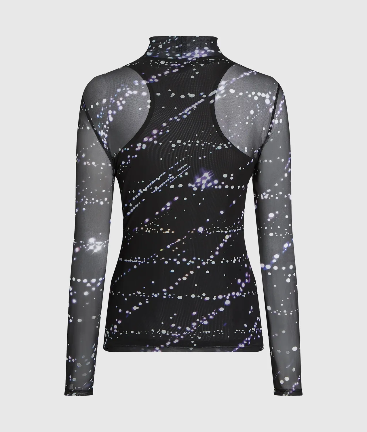 Karl Lagerfeld KL Jeans Top Mesh Sternen-Print 2-lagig