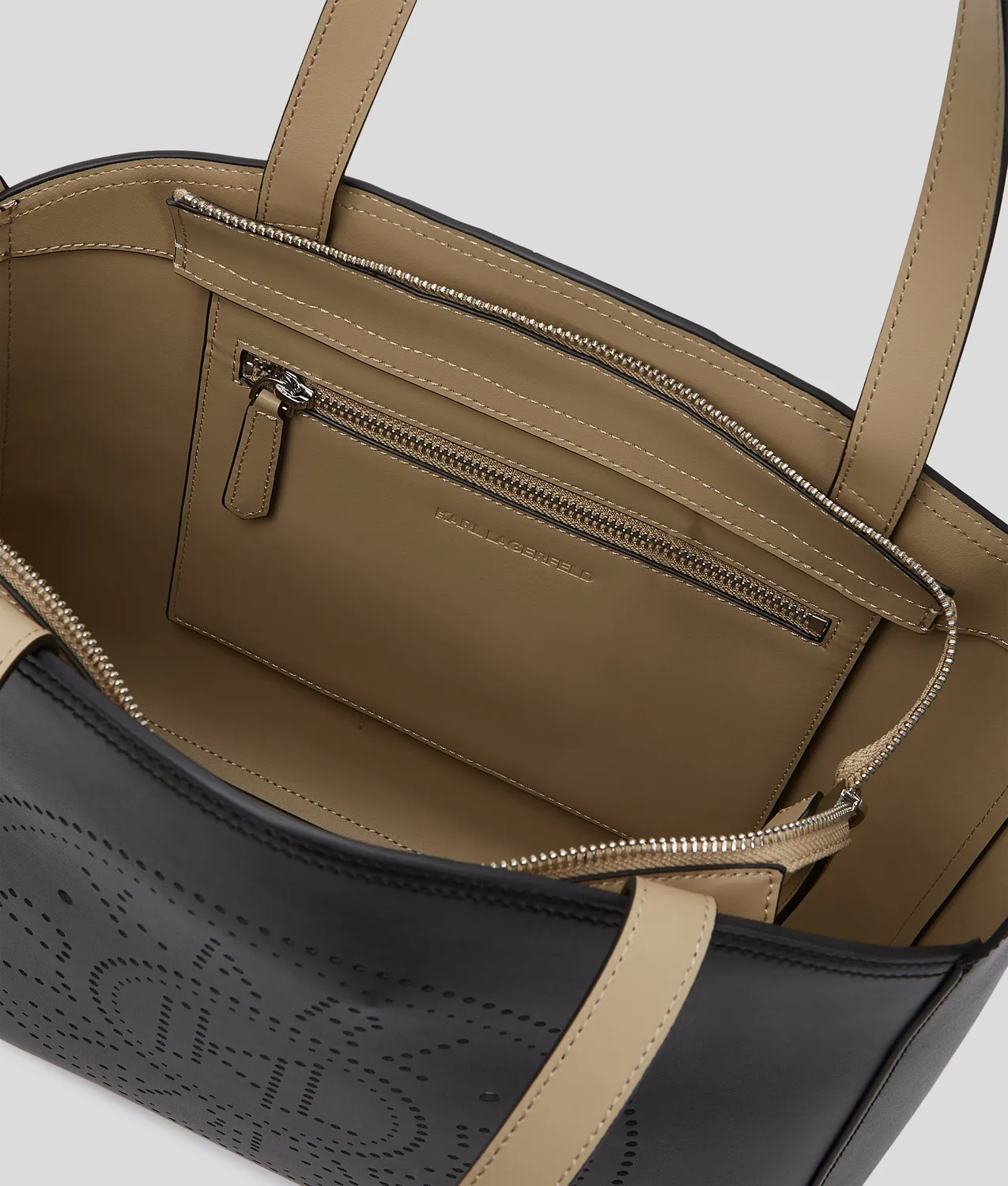 Karl Lagerfeld K/Circle Medium Tote Shopper Leder gelocht