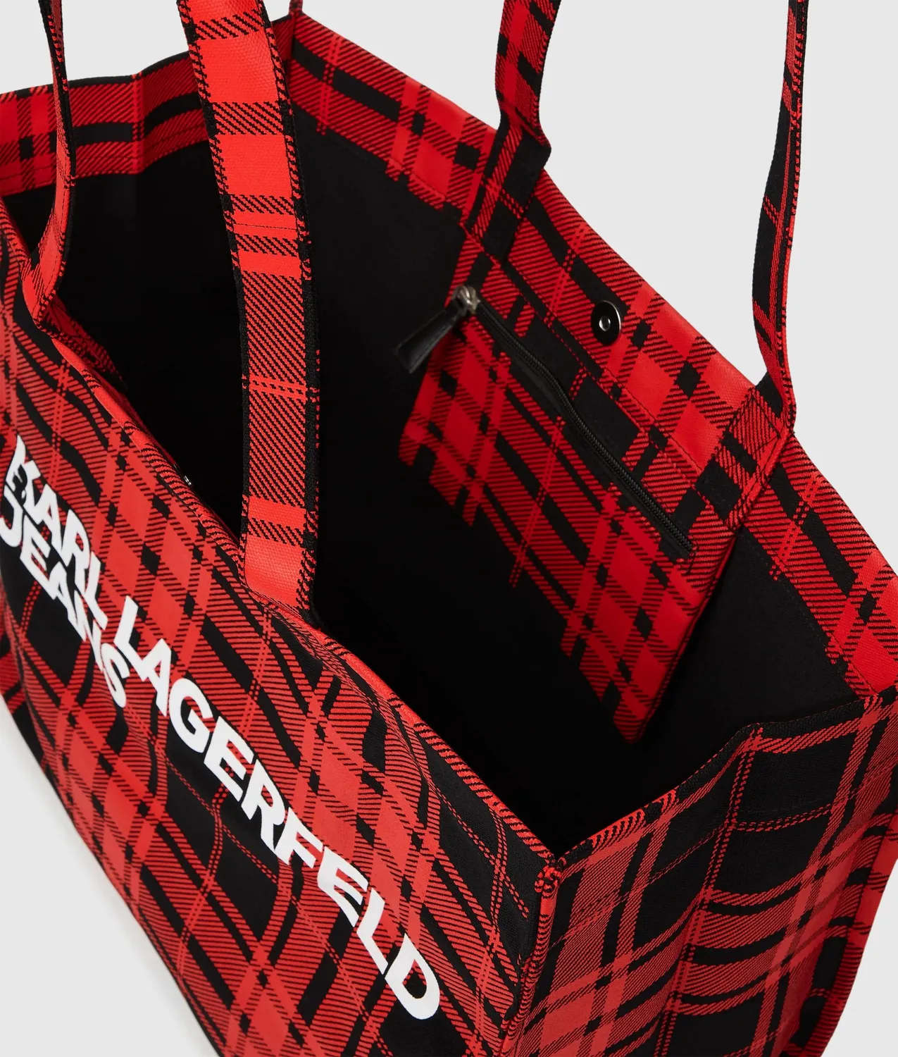 Karl Lagerfeld KL Jeans Logo Shopper Karo Canvas