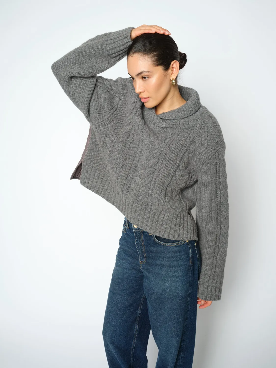 Mos Mosh MMGodinaz Quilt Strickpullover Thunderstorm