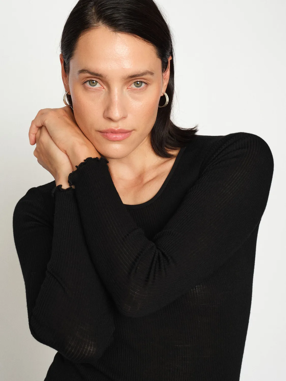 Mos Mosh MMElaine Seamless Silk Langarmshirt Ecru S/M
