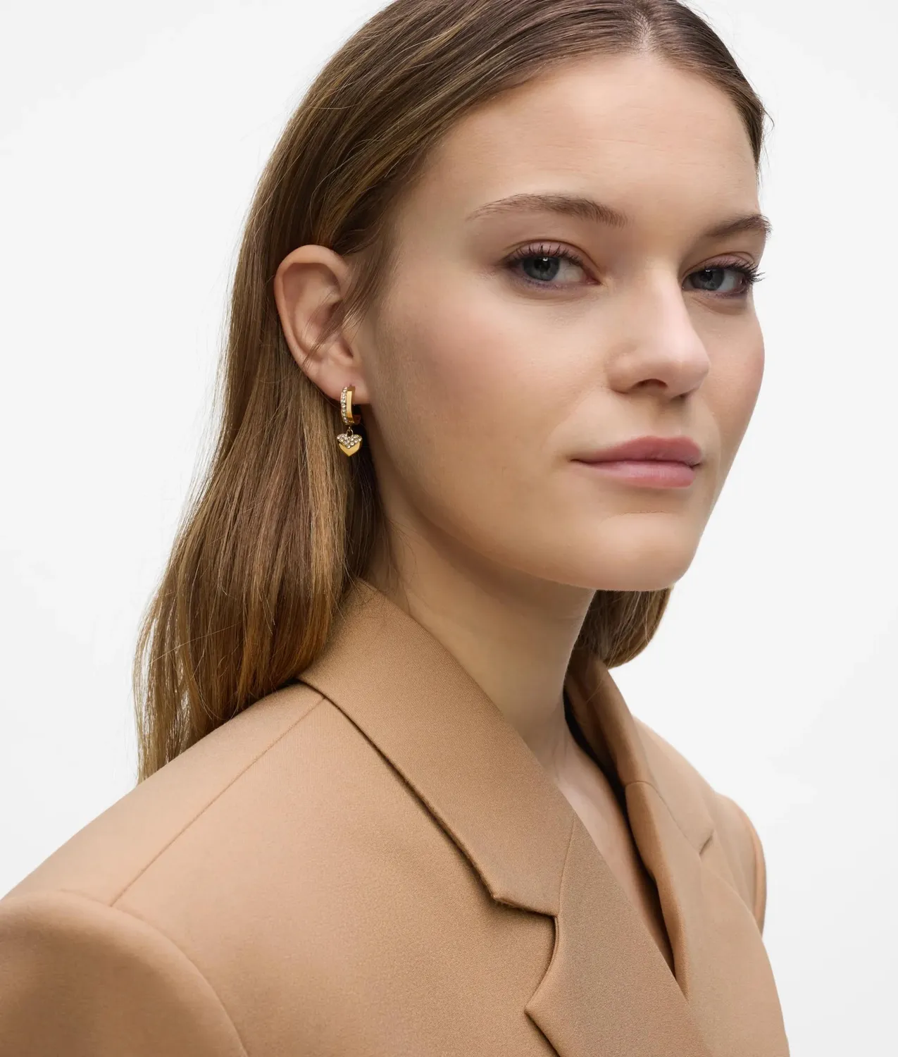 Karl Lagerfeld Heart Hoop Earrings Creolen Gold Damen