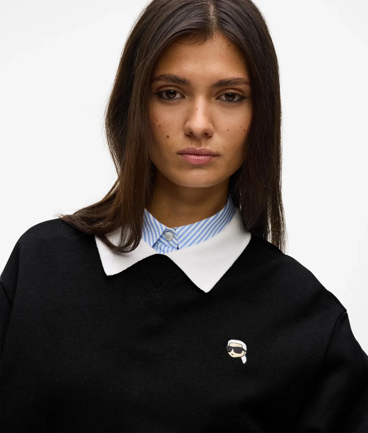 Karl Lagerfeld Ikon Collar Sweatshirt Bio-Baumwolle