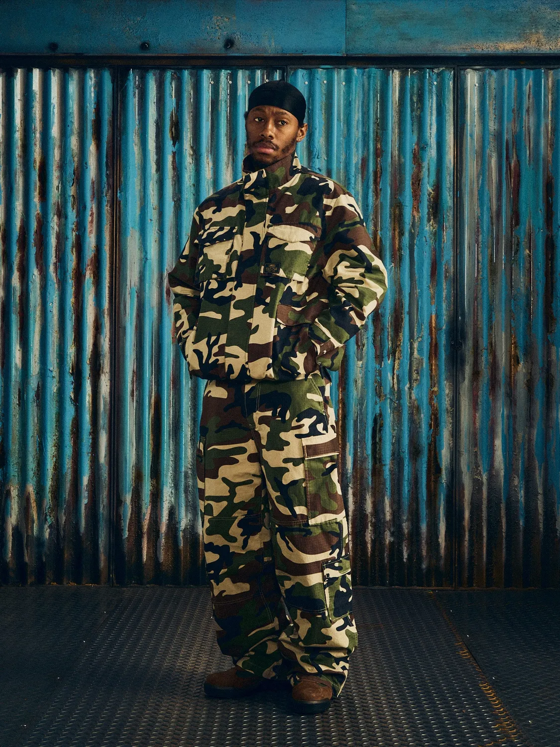 Corteiz Guerillaz Cargo Hose Woodland Camo Ripstop