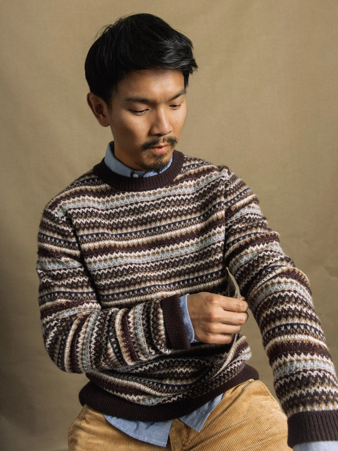 Mos Mosh Laporte Pence Strickpullover Chocolate Brown Jacquard